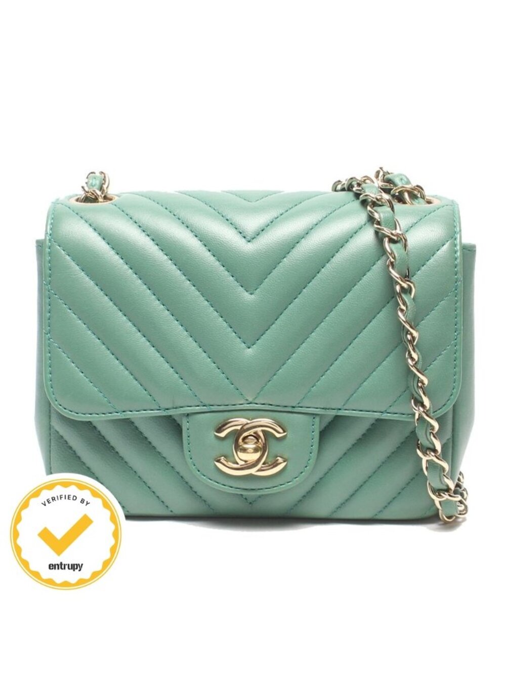 Chanel Chain Shoulder Bag Crossbody Gold Stitch Blanc Single Flap 23